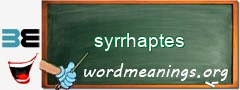 WordMeaning blackboard for syrrhaptes